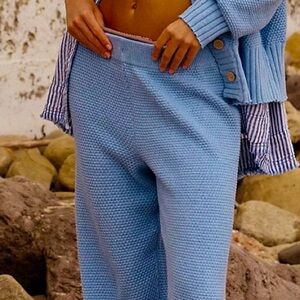 Free People Beach 🏖️ Hailee Sweater Wide Leg LOUNGE Waffle Pants Cropped Small